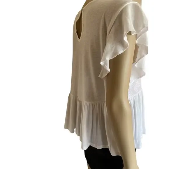 Lucky Brand Embroidered Dolman Top M - Boho Chic! - Picture 7 of 14